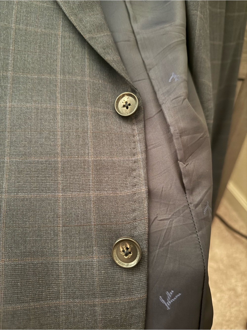 Isaia Black Blazer with Red Interior Trim - Picture 5 of 9